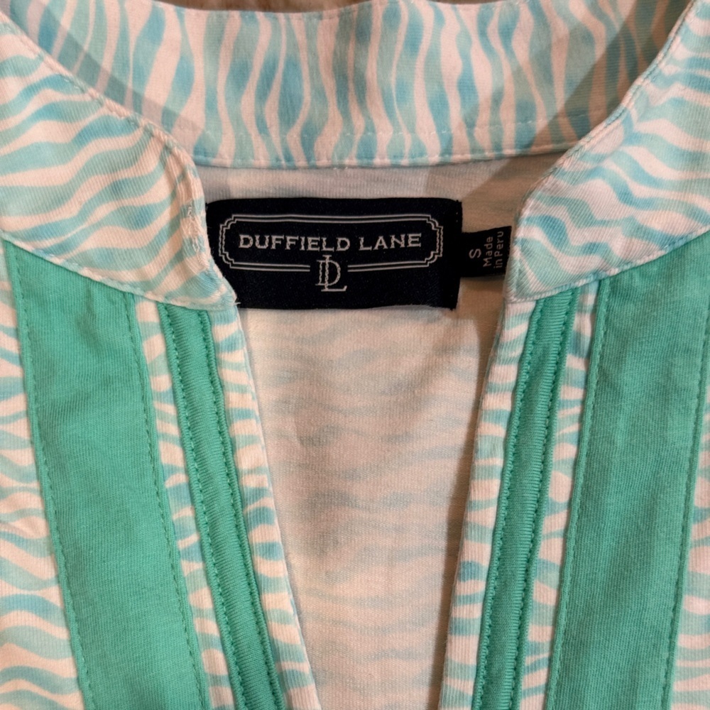 Women’s DUFFIELD LANE Signature Stretch turquoise Mackinac dress- Size small - Picture 5 of 6